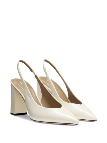 Pantofi cu toc Boss din piele slingback cu bretele