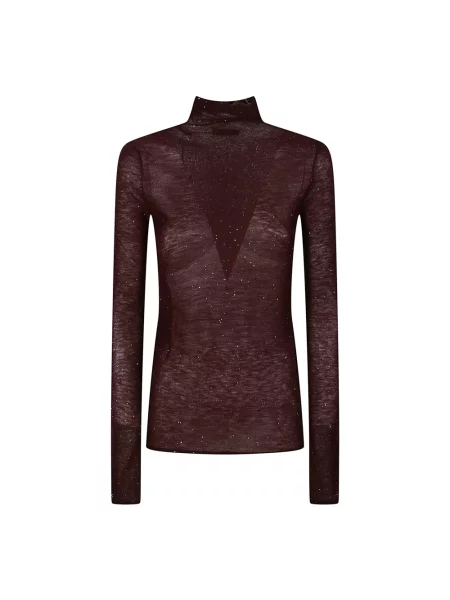 Sweter z golfem Pinko brązowy