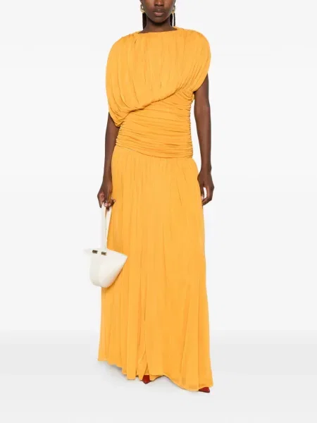Rochie maxi Tove cu volane galben