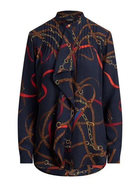 Lauren Ralph Lauren Bluza marine / rjava / rumena rdeča