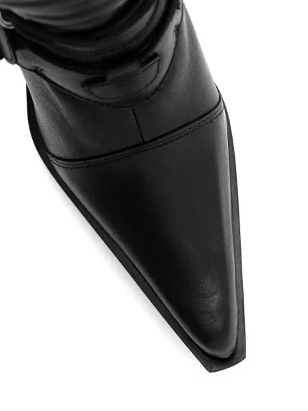 Botine New Rock cu șireturi din dantelă negru