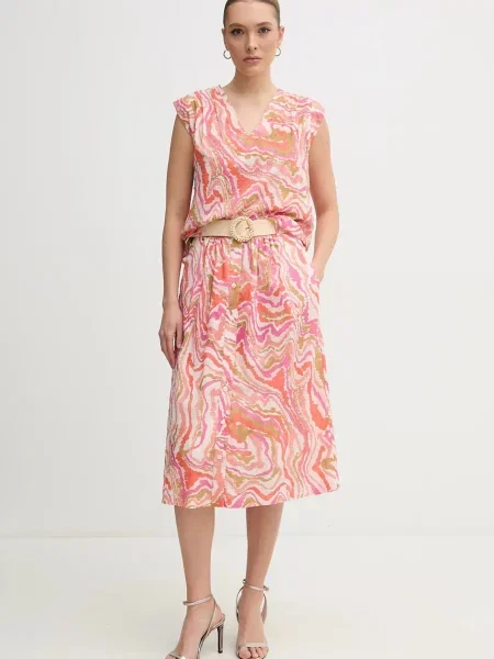 La Petite Française spódnica JULIETTE midi rozkloszowana JULIETTE różowy