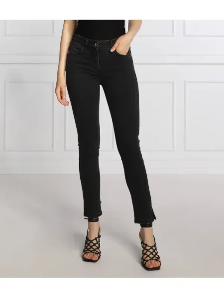 Közepes sarkú alacsony derekú leggings Patrizia Pepe fekete