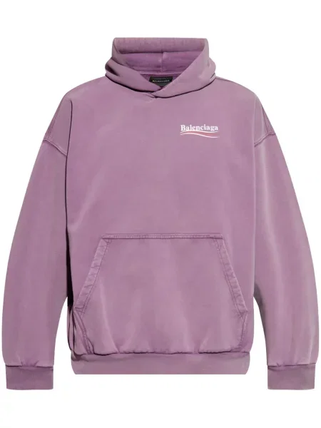 Mikina s kapucí Balenciaga fialová