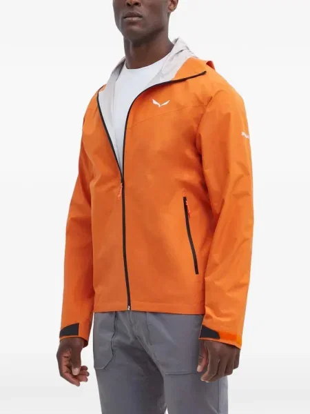 Geacă Salewa cu glugă portocaliu