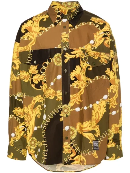 Риза Versace Jeans Couture с принт зелено