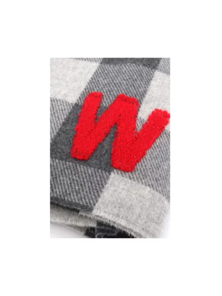 Szal Weekend Max Mara wełniana w pepitkę szara