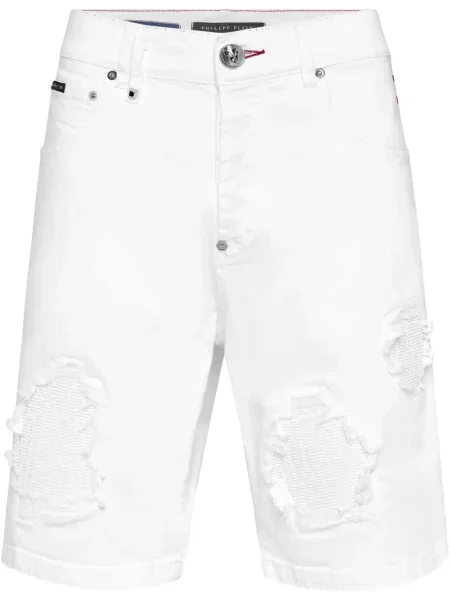 Džínové šortky Philipp Plein bílé