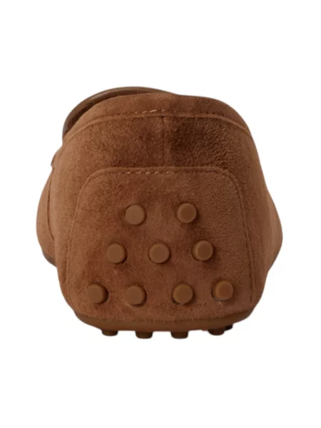 Loafersy z naturalnej skóry welurowej model TAYTE' Lauren Ralph Lauren brązowe