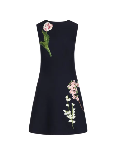 Rochie mini Oscar De La Renta în linie A albastru