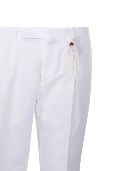 Pantaloni Santaniello conici alb