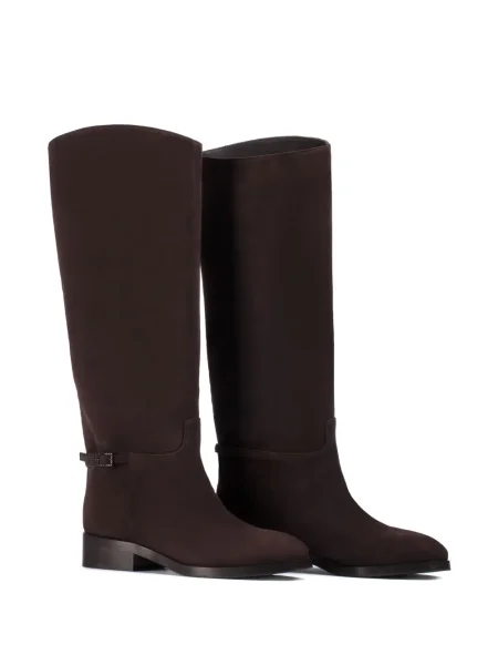 Botine Le Silla din piele de căprioară cu cataramă maro