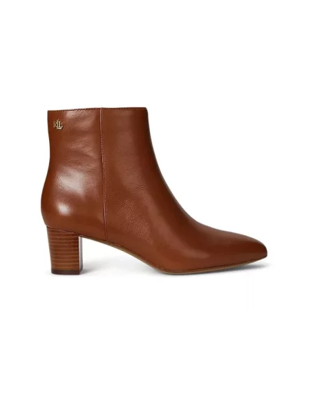 Lauren Ralph Lauren botki skórzane Demi na słupku brązowy