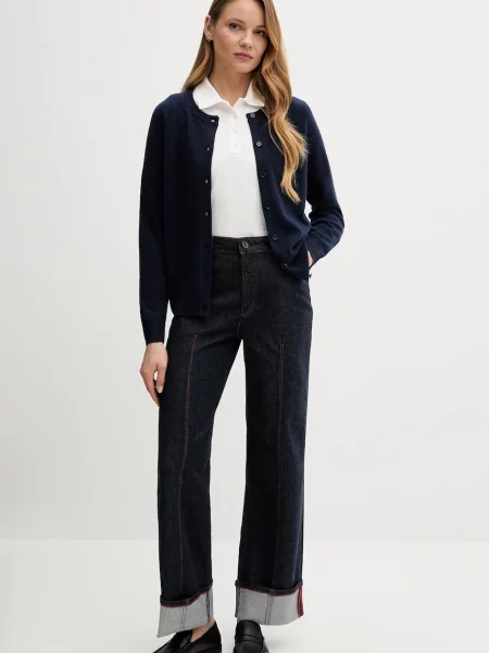 Mos Mosh jeansy RELEE high waist granatowe