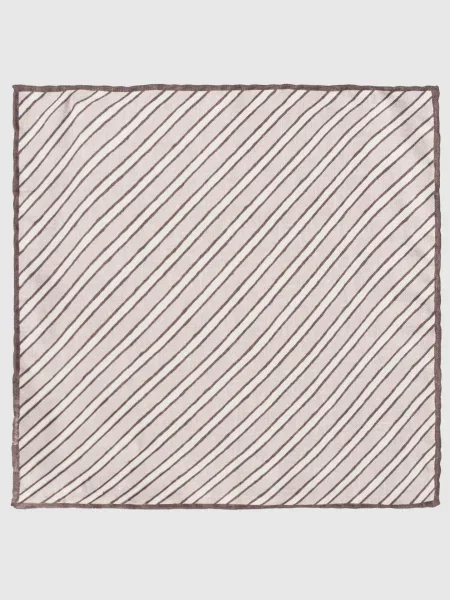 Шелковый платок Brunello Cucinelli в полоску бежевый