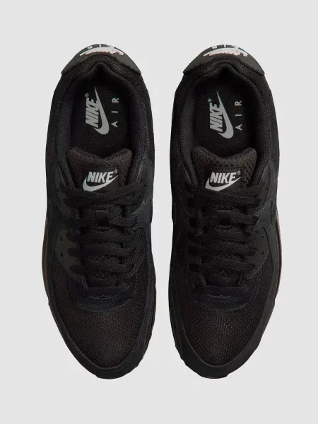 Кожаные повседневные кроссовки Nike Air Max 90 черные