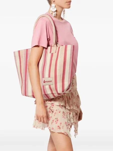 Geantă de mână Isabel Marant cu dungi mini
