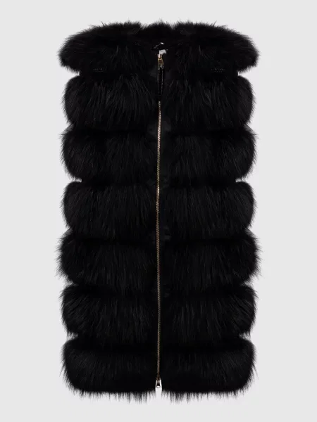Подовжений жилет з хутра лисиці Florence Mode чорний