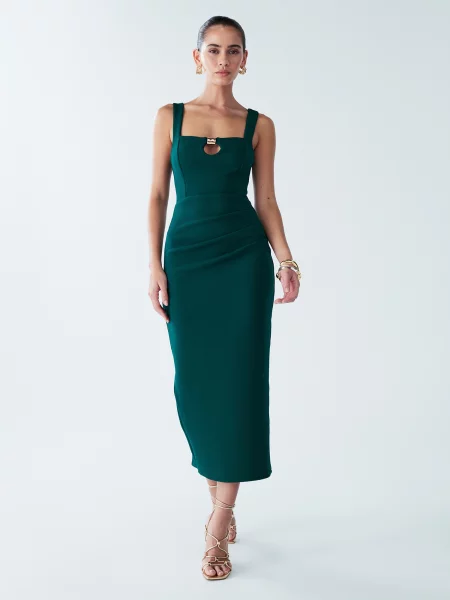 BWLDR Rochie de cocktail Mayan jad verde
