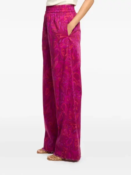 Pantaloni Cinq A Sept cu model paisley roz