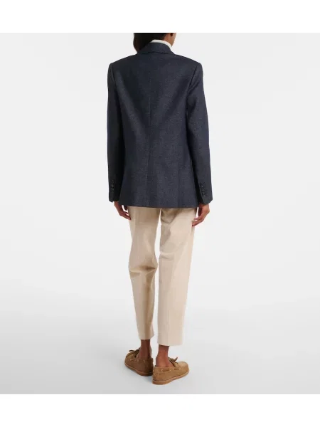 Pantaloni Eleventy de catifea cord alb