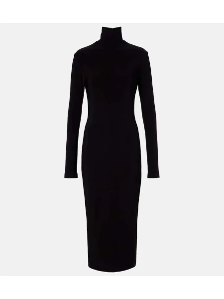 Golf sukienka midi Norma Kamali do kolan garniturowa czarna