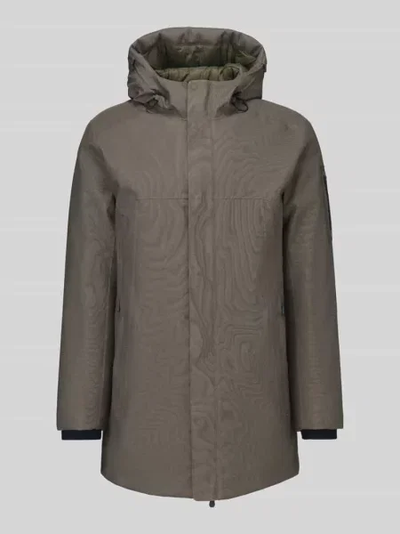 Kroj regular fit parka z kapturem model Hexatech' Boss Green oliwkowa