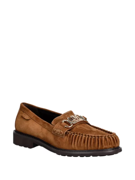 Loaferice Love Moschino s autogramom smeđa