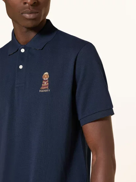 Hackett London Polokošile Z Piké Heritage Harry Classic Fit tmavě modrá