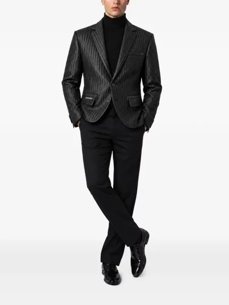 Sacou Philipp Plein din piele negru