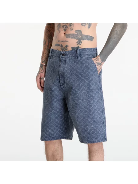 Къси панталони Daily Paper Washed Monogram Woven Shorts Blue Wing Teal XS синьо