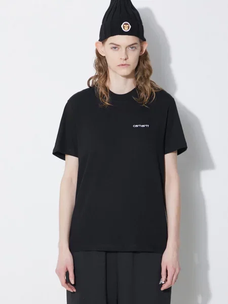 Carhartt WIP tricou din S/S Script Embroidery T-S femei negru