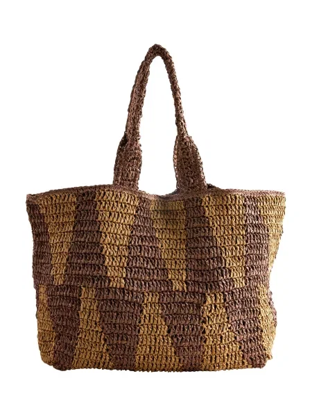 Next Geantă de plajă cămilă maro