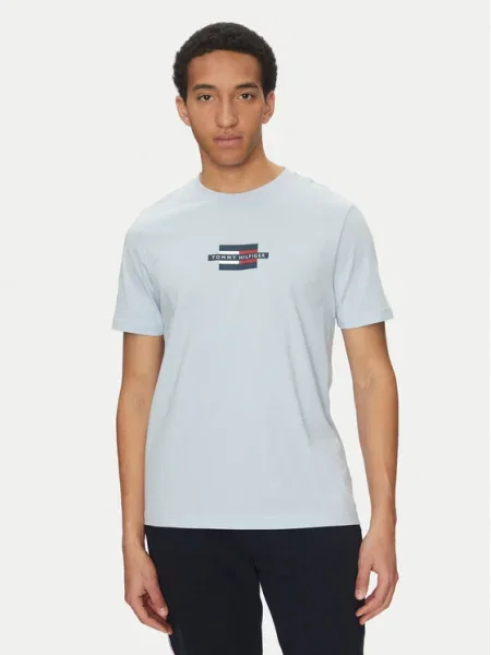 Тениска Tommy Hilfiger светлосиньо