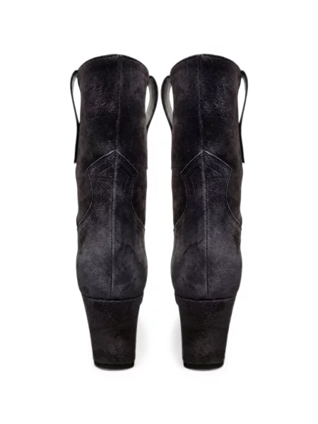 Botine Poche Paris din piele de căprioară gri