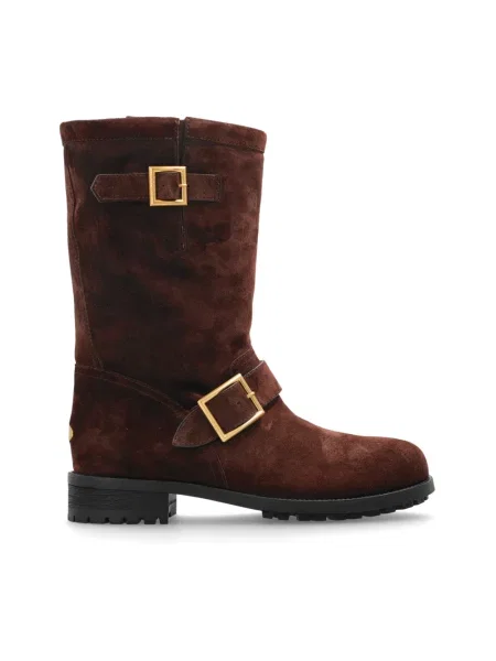 Kozaki Jimmy Choo zamszowe brązowe