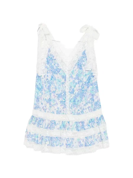 Rochie mini Zimmermann cu model floral cu imagine albastru