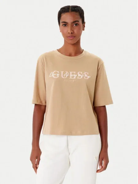 Guess Tricou Boxy Fit bej