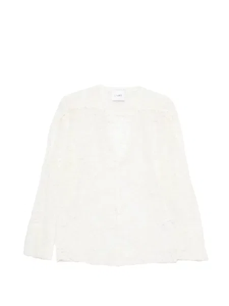 Bluză Nude din dantelă alb