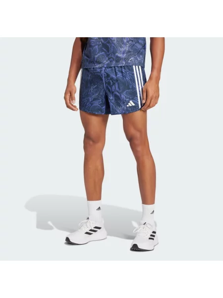 Šortky Own the Run Excite Allover Print AEROREADY modré