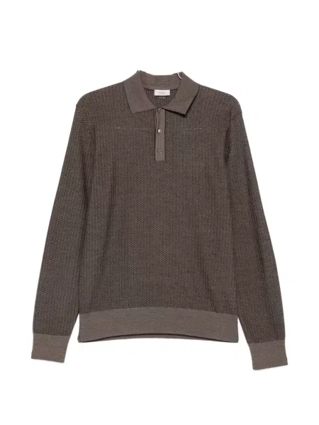 Lung tricou polo Agnona maro