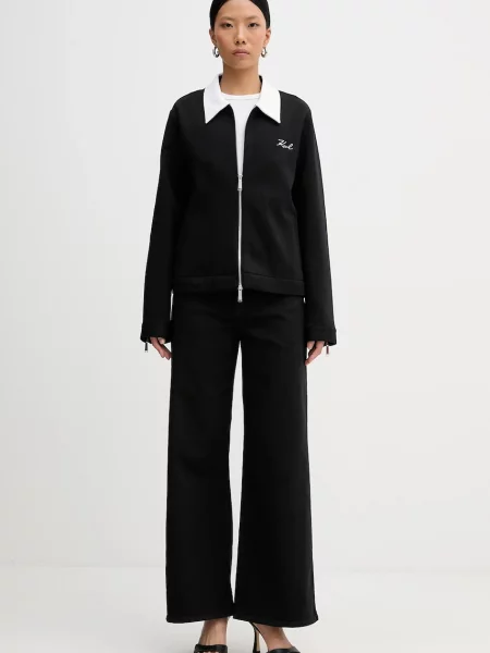 Karl Lagerfeld bluza z aplikacją czarny
