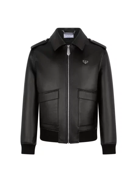 Kurtka skórzana Philipp Plein czarna