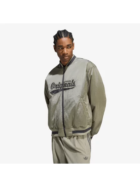 Bomber adidas Shiny Originals Bomber Jacket Silver Pebble S