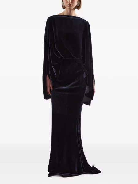 Rochie maxi Taller Marmo de catifea albastru