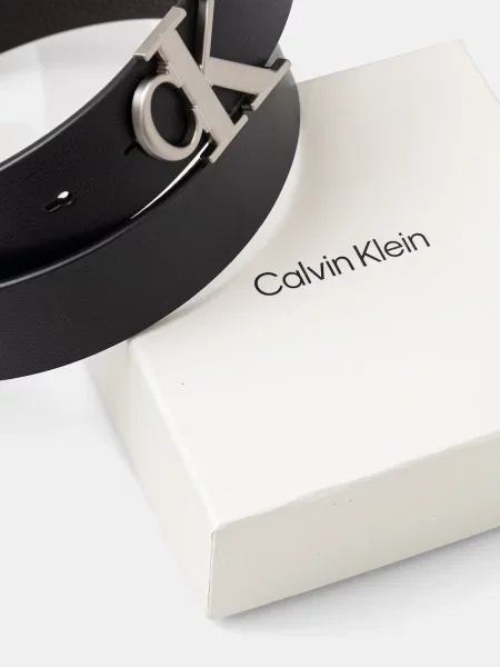 Bőr megfordítható öv Calvin Klein fekete