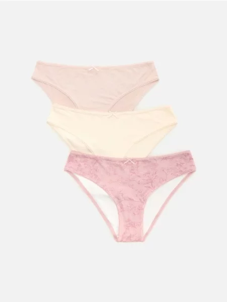 Reserved Chiloți tip bikini 3 bucăți roz-pastel roz