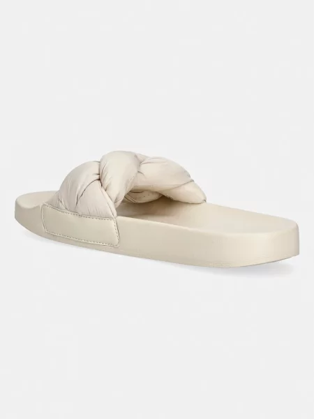 Tommy Jeans klapki TJW BRAIDED SLIDES beżowe