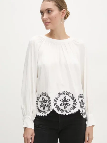 Блуза Answear Lab с апликация бяло