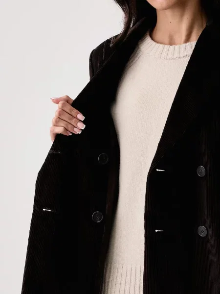 Вельветовый двубортный пиджак Weekend Max Mara